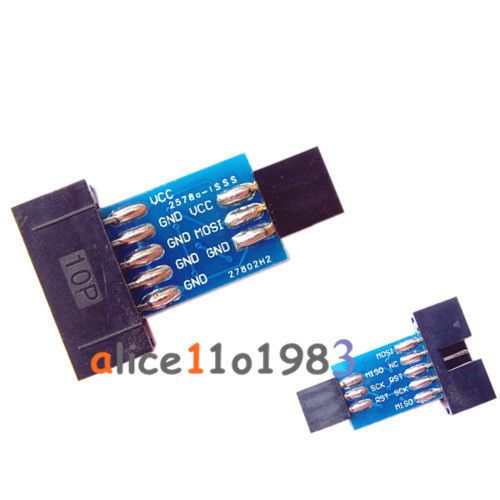 2PCS 10 Pin Convert to Standard 6 Pin Adapter Board ATMEL AVRISP USBASP STK500