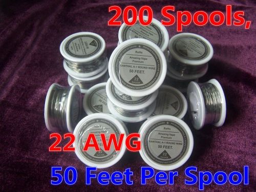 200 Spools x 50 feet Kanthal Wire 22 Gauge AWG (0.64mm) A1 Round Resistance Wire