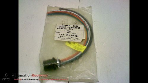 TPC WIRE &amp; CABLE 83370 12-POLE MALE STRAIGHT SINGLE ENDED CABLE, NEW