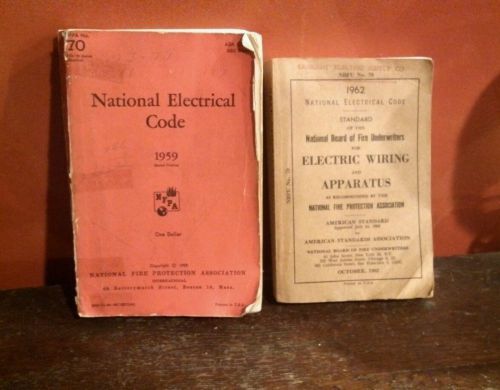 1959 National Electrical Code NFPA No 70 1962 Manual  Electrical Code NBFU #70 !