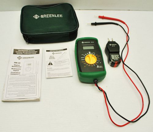 GREENLEE DM-20 Multimeter &amp; GT-10 Circuit Tester w/ Case &amp; Manual  FREE SHIP.