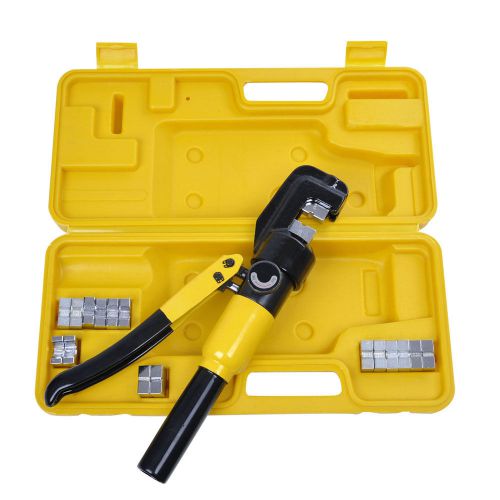 10 Ton Hydraulic Crimper Crimping Tool/w 9 Dies Wire Battery Cable Lug Terminal