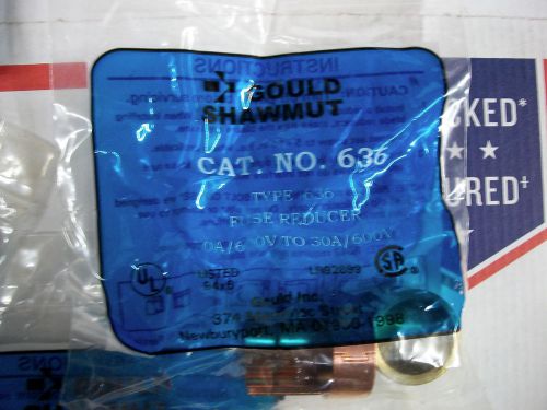 5-gould #636 600v 60a to 30a fuse reducers for sale