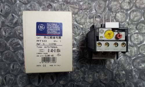 GE RT1D 0.40-0.65A THERMAL OVERLOAD RELAY *NEW* PART NO. 113702