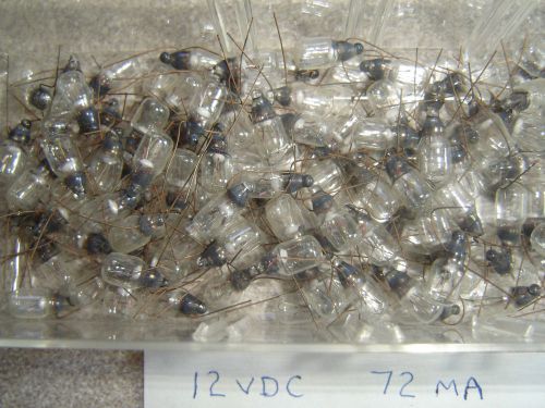 Lot of Ten Incandescent Bulbs, operate from 12 vdc @ 72 ma NOS