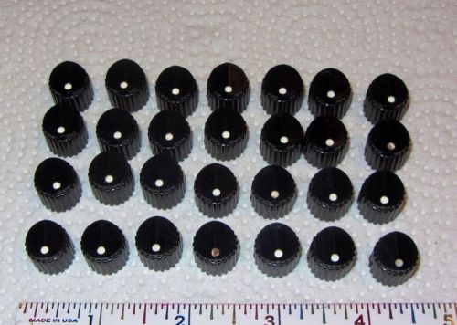 Lot of 28 Vintage Beveled Top Black Knobs ~ NOS ~ For Radios &amp; Electronics