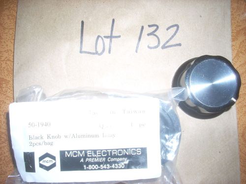 MCM Electronics Black Knob with Aluminum Inlay w/ line point  50-1940 -QTY. 12-