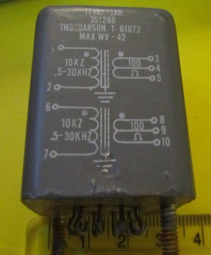 Audio transformer,thordarson,tf4rv19ah,max wv 42,nsn,5950-00-868-96256,1 pcs for sale