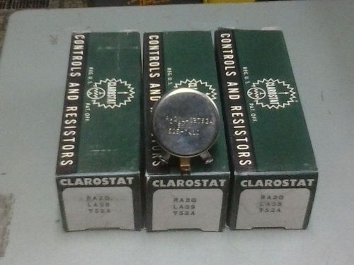 3 CLAROSTAT POTENTIOMETERS 2 Free with Buy it now 7.5k ohm RA20LASB752A