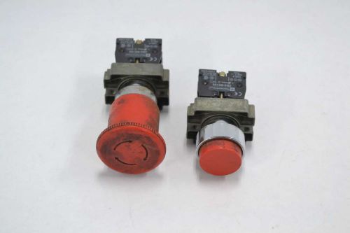 LOT 2 TELEMECANIQUE ZB2-BE102 RED PUSHBUTTON 400V-AC 10A AMP B354224