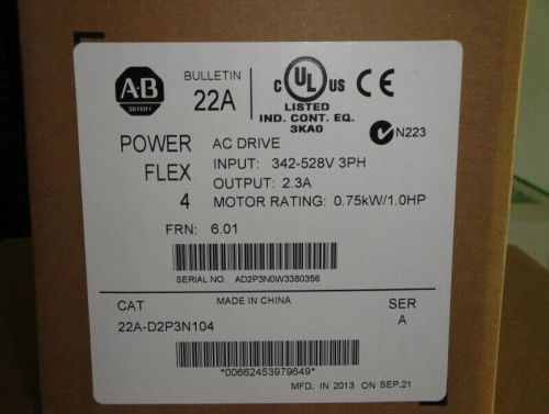 New in Box factory sealed AB inverter 22A-D2P3N104 Powerflex4 Frequency AC Drive