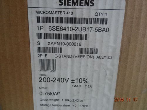 1PC NEW Siemens converter 6SE6410-2UB17-5BA0 IN BOX