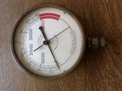 RARE Vintage Fred Carver hydraulic press GAUGE made of SOLID BRASS