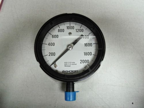 Ashcroft duragauge ash-451279ss04l2000# gauge, 4.5&#034;, 0-2000 psi, 1/2&#034; l.c. ad for sale