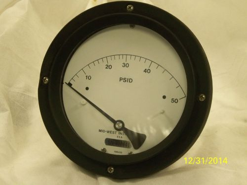 Midwest instrument 120sc-12-00-oo differential pressure gauge 0-50 psid used for sale