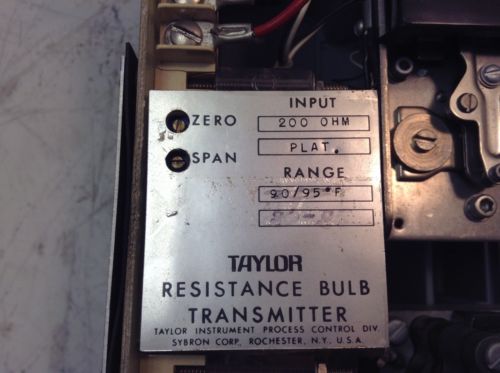 Taylor Resistance Bulb Transmitter 200 Ohm Plat 90/95 Degree One RT 4/20 MA