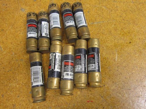 Fusetron frn-r-35 dual element time delay fuse 35a 250v (lot of 10) for sale