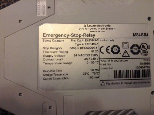 Msi-sr4 emergency stop relay for sale