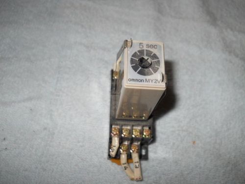 Omron MY2V Adjustable Time Delay Relay 0-5 Seconds, DPDT, 100 VAC Coil w/ Socket
