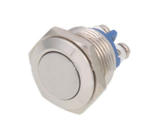 10 PCS 16mm Waterproof Flat Button Switch Momentary Stainless BEST US Metal