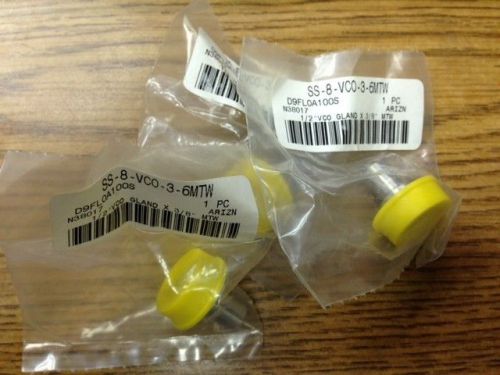 3ea swagelok ss-8-vco-3-6mtw, 1/2&#034; vco x 3/8&#034; mtw gland for sale