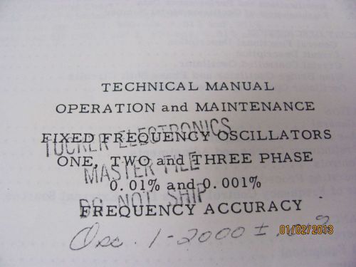 BEHLMAN PHASE I,II, III - Technical Manual - Fixed Frequency Oscillators copy