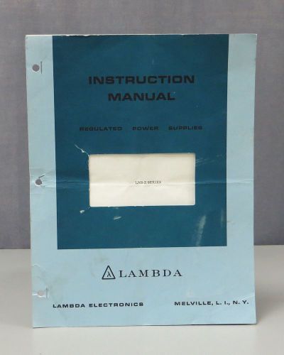 Lambda regulated power supplies lns-z series instruction manual for sale