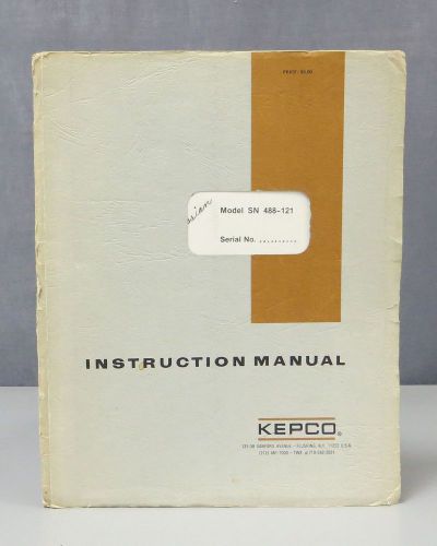 Kepco Quarter-Rack Digital Programmer Model SN 488-121 Instruction Manual