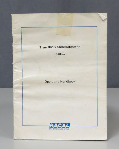 Racal Dana 9301A True RMS Millivoltmeter Operators Handbook