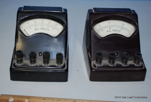 W.M. Welch Scientific Co. 3031e DC, 3081b AC Volts Desktop Meter set 2