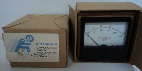 Vtg motorola 72-84864b01 dixson dc volts microamperes panel meters 0-50 &amp; 0-250 for sale