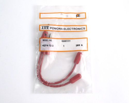 Nos itt/pomona 4274-12-2 multi-stacking banana plug patch cord red 12&#034; for sale