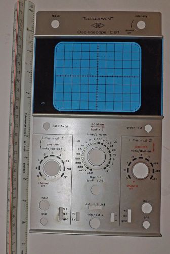 Oscilloscope Faplate and CRT Bezel - Telequipment D61 Scope