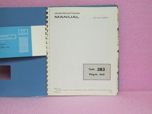 Tektronix Manual 3B3 Plug-In Unit Instruction Manual w/Schematics (6/67)