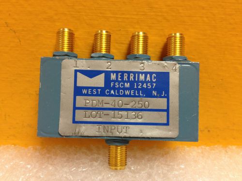 Merrimac PDM-40-250, 10 to 500 MHz, 4-Way, SMA (F), 2 W, 30 dB, Power Splitter