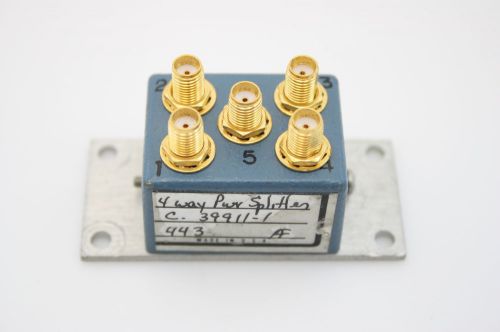 HF RF MF-HF 4-way 1W IF Power Splitter Divider 0.1-500 MHz 6dB loss  TESTED