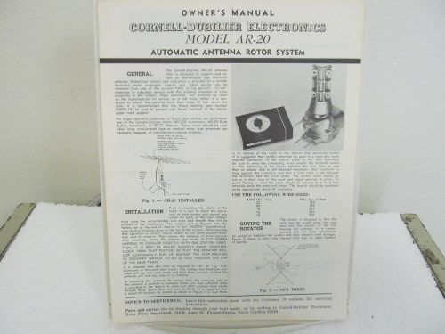 Cornell-Dubilier AR-20 Automatic Antenna Rotor System Owner&#039;s Manual