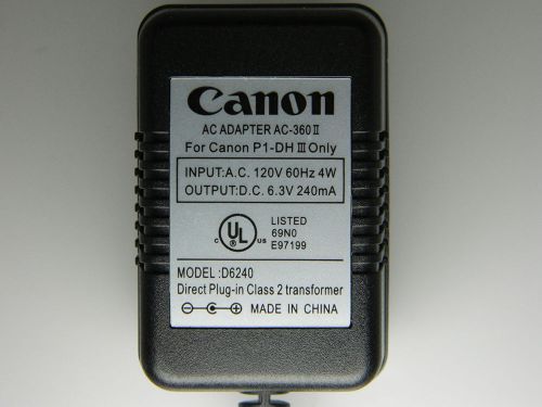 Canon D6240 A/C Power Supply Adapter AC120V 60Hz 4W DC 6.3 V 240 mA Genuine OEM