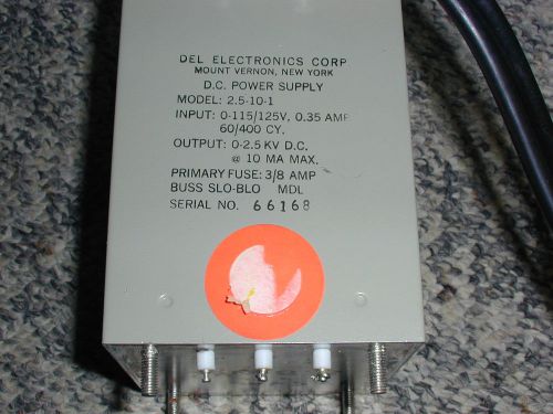 DC Power Supply 2.5kvdc @ 10 ma.  DEL Electronics