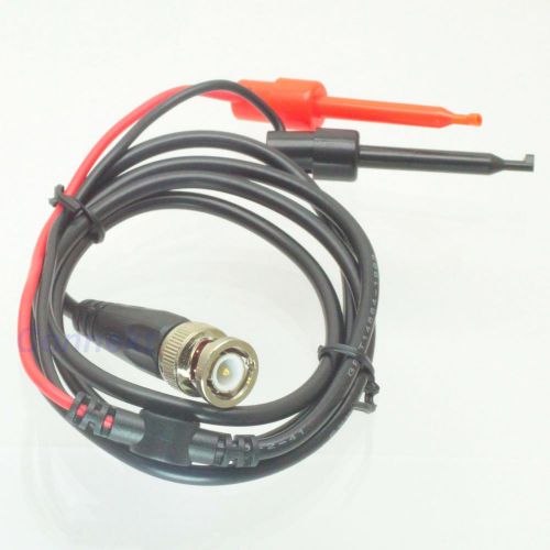 BNC male plug to dual Hook Clip test probe cable leads 100cm