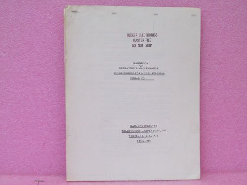 Teletronics Manual PG-200AA Pulse Generator Oper. and Maint. Manual w/Schem.