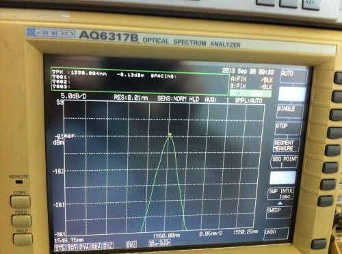 Aq6317b ando, optical spectrum analyzer 50ghz 600-1750 nm, 45 db - 70 db for sale
