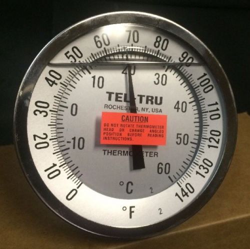 Teltru aa575r 1/2&#034; bimetallic stainless steel thermometer 1/2 npt o/140f 4&#034; stem for sale