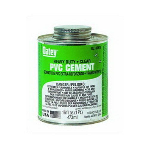 Oatey SCS 30876 Clear PVC Heavy-Duty Cement, 16 oz Can