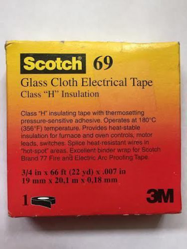 Scotch 69 glass cloth electrical tape class &#034;h&#034; insulation for sale