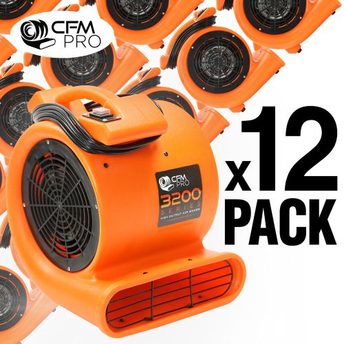 CFM Pro 3200 Air Mover Carpet Dryer Blower Floor Drying Industrial Fan - 12 Pack