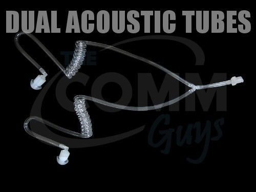3x DUAL COILED ACOUSTIC AIR TUBES WITH EARTIPS - HIGH NOISE HEADSET EARPIECES