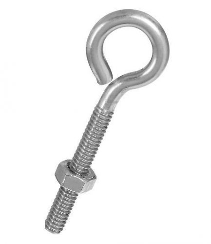 Stanley stainless steel eye bolt 1/4&#034; x 3&#034; with nuts 10 pieces usa new freeship for sale