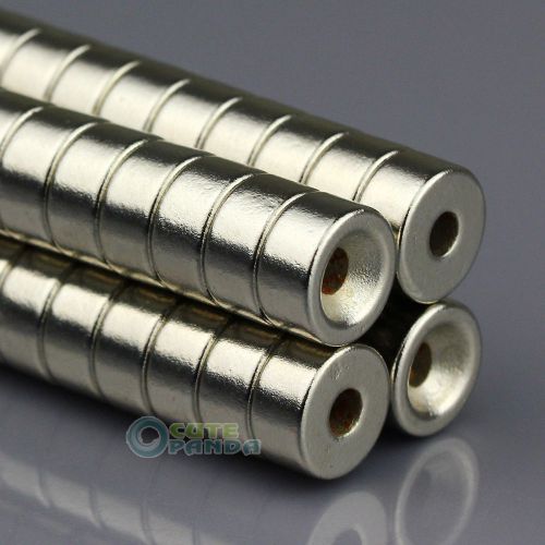 Lot 50x round neodymium counter sunk ring loop magnets 10 * 5mm hole 3mm r.e n50 for sale