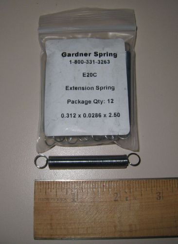 Qty (1) Extension Spring .312  OD .0286 Wire 2.5 Overall, Zinc Plated HCHD E20C